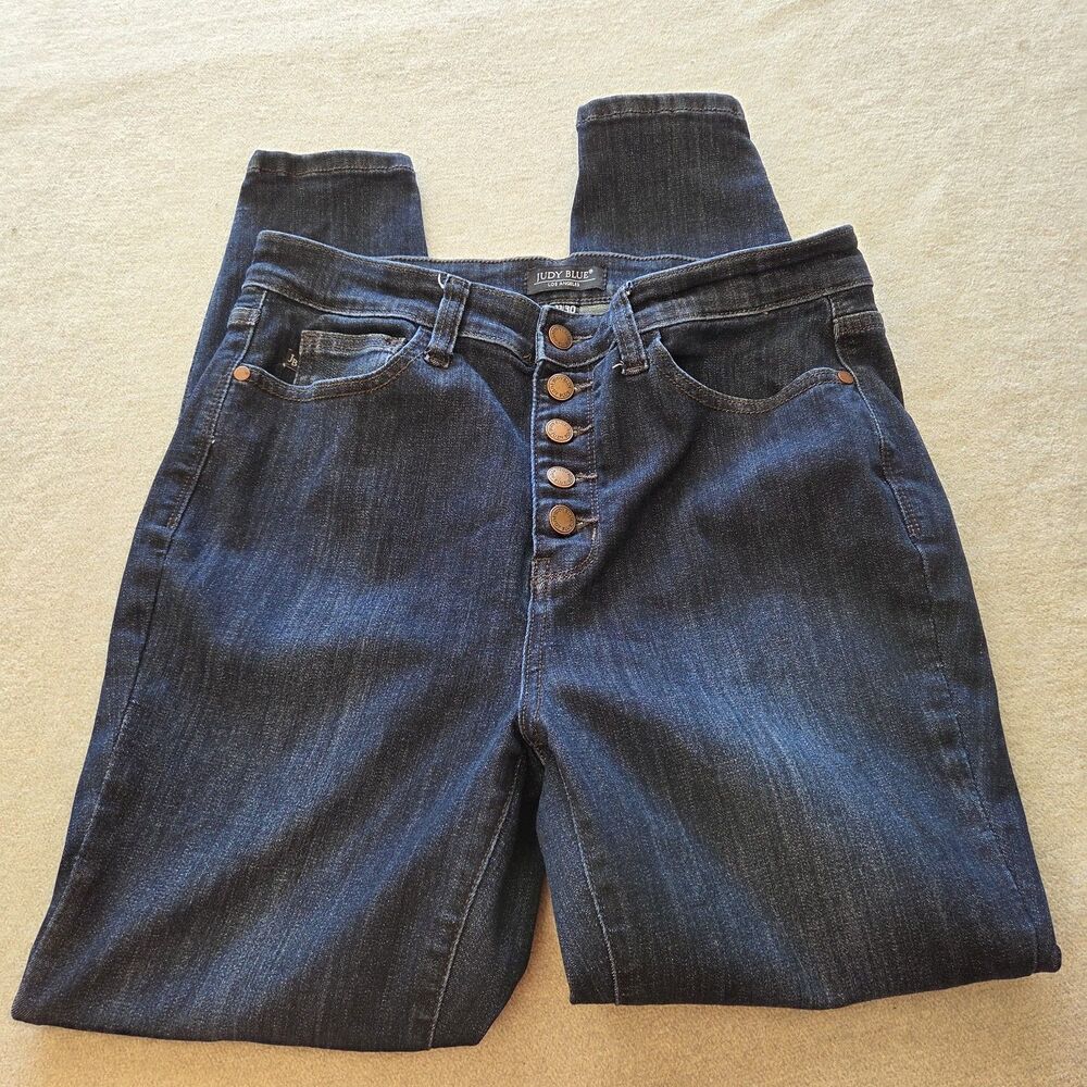 Judy Blue Skinny Fit High Rise Jeans Dark Wash Stretch Size 11 30 JB82331DK